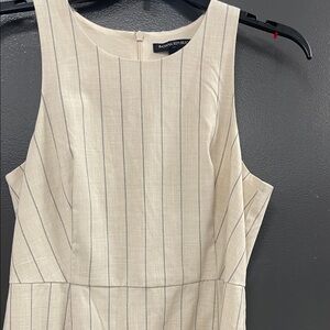 Banana Republic Beige Pinstripe Midi Dress